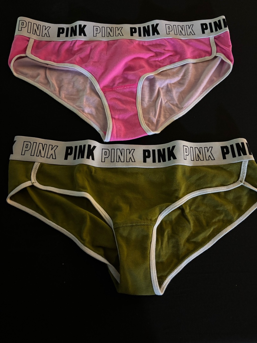 (A283) Womans 2pr Hip Hugger Panties Size L By PINK VS New